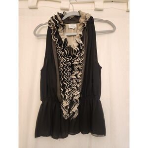 Robert‎ Rodriguez x Target Neiman Marcus Ruffle Blouse Womens XL Black Peplum